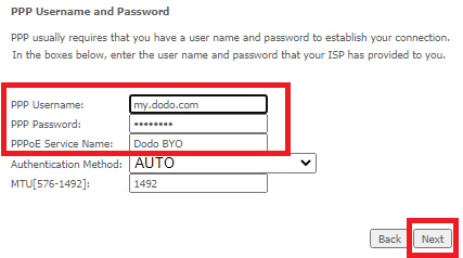 Setting up your modem Dodo